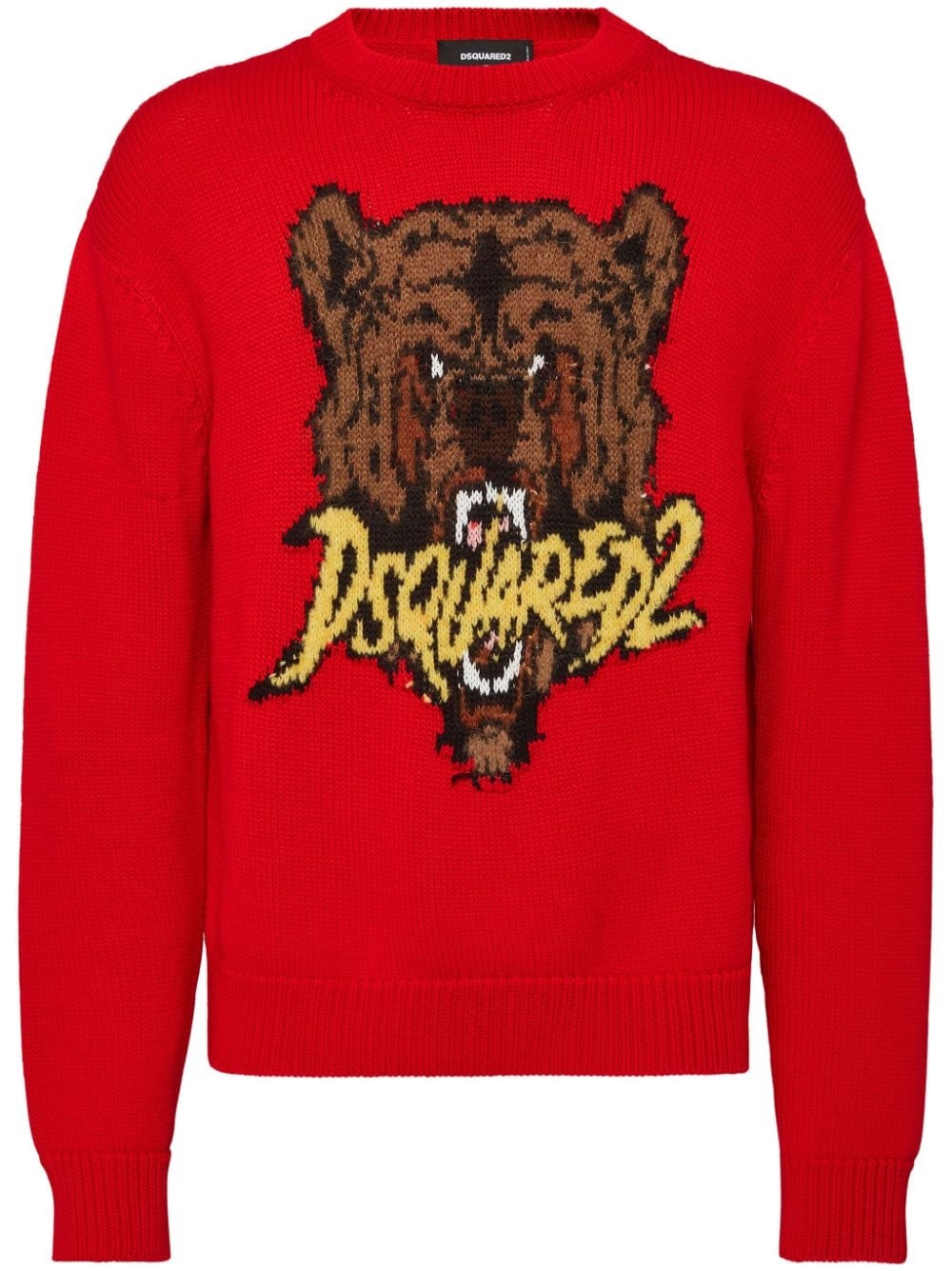 crew-neck logo-intarsia jumper - 1