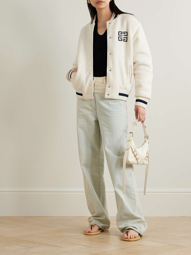 Givenchy Embroidered padded wool-felt bomber jacket outlook