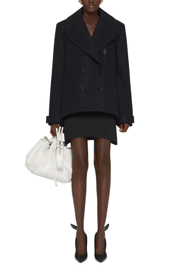 OVERSIZED ASYMMETRIC PEACOAT IN WOOL - 2