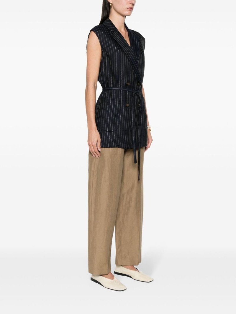 pinstripe-pattern belted waistcoat 3