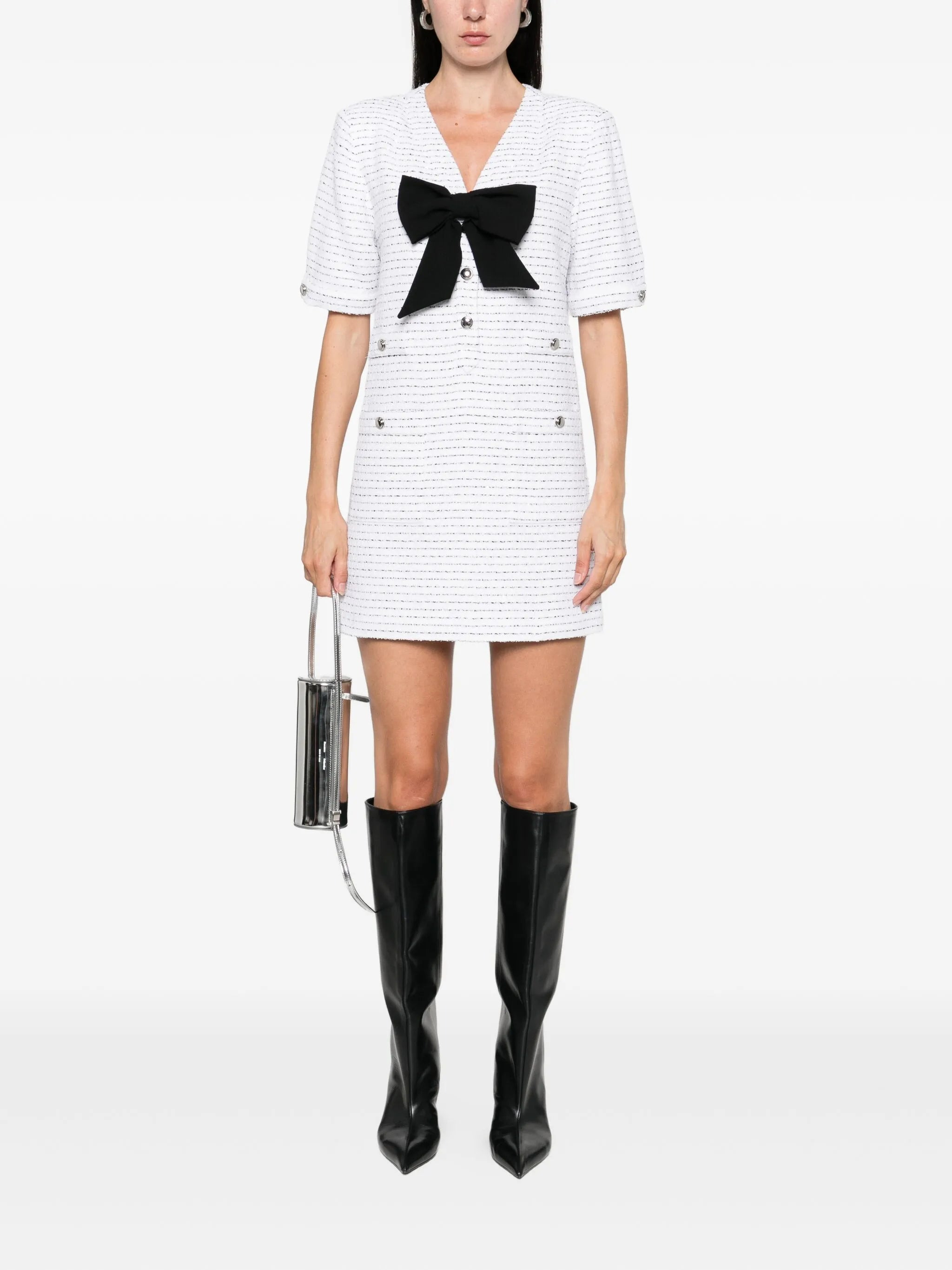 Alessandra Rich Bow-detail Tweed Dress - 5