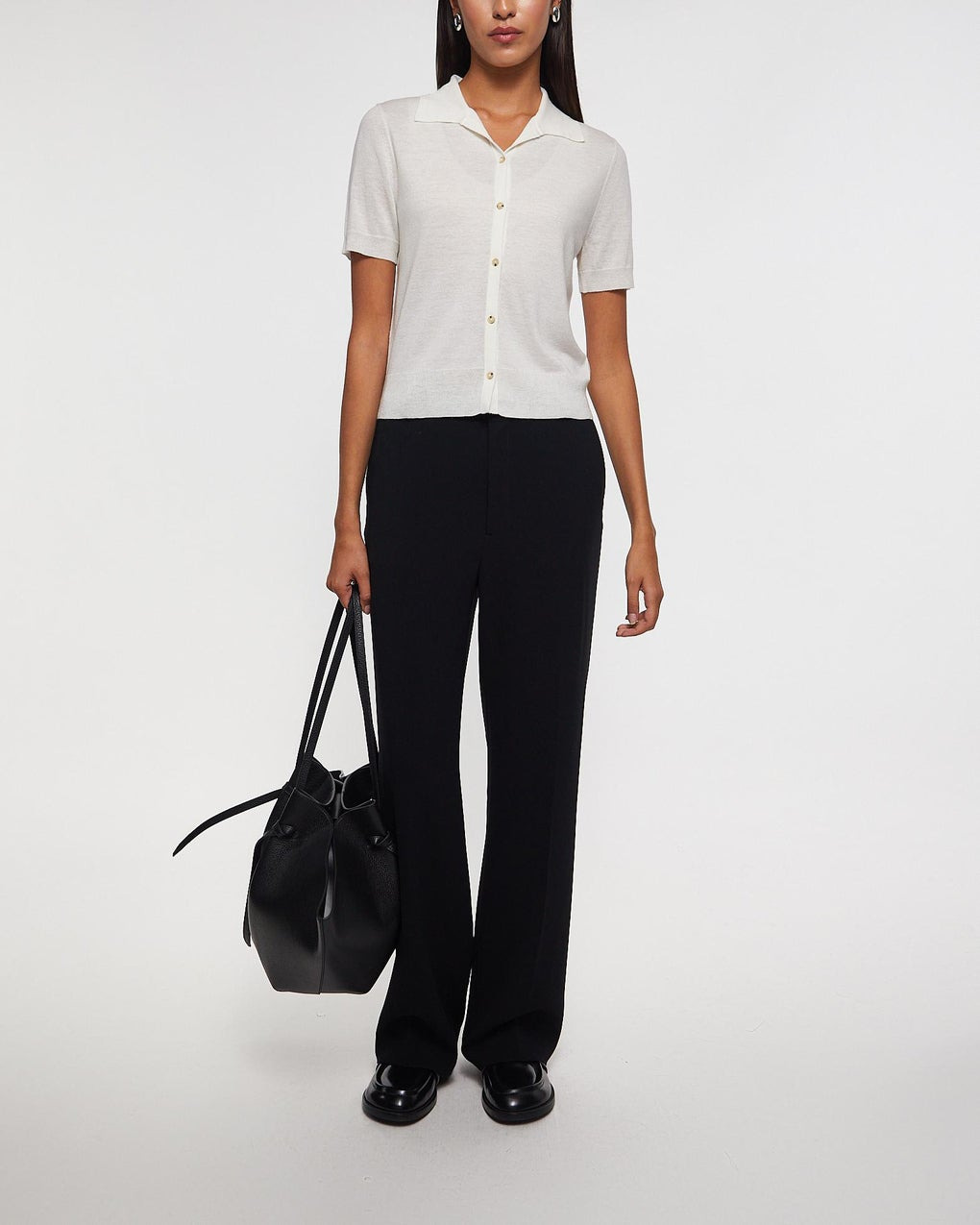 Sweater Collared Button-Front  Offwhite - 3