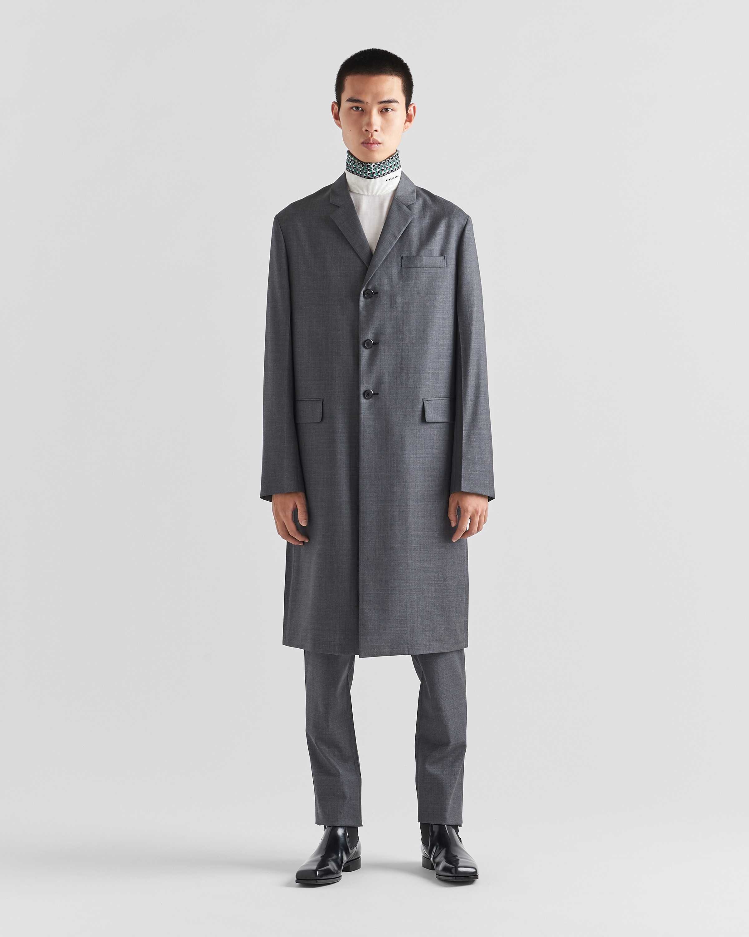 Single-breasted wool coat - 2