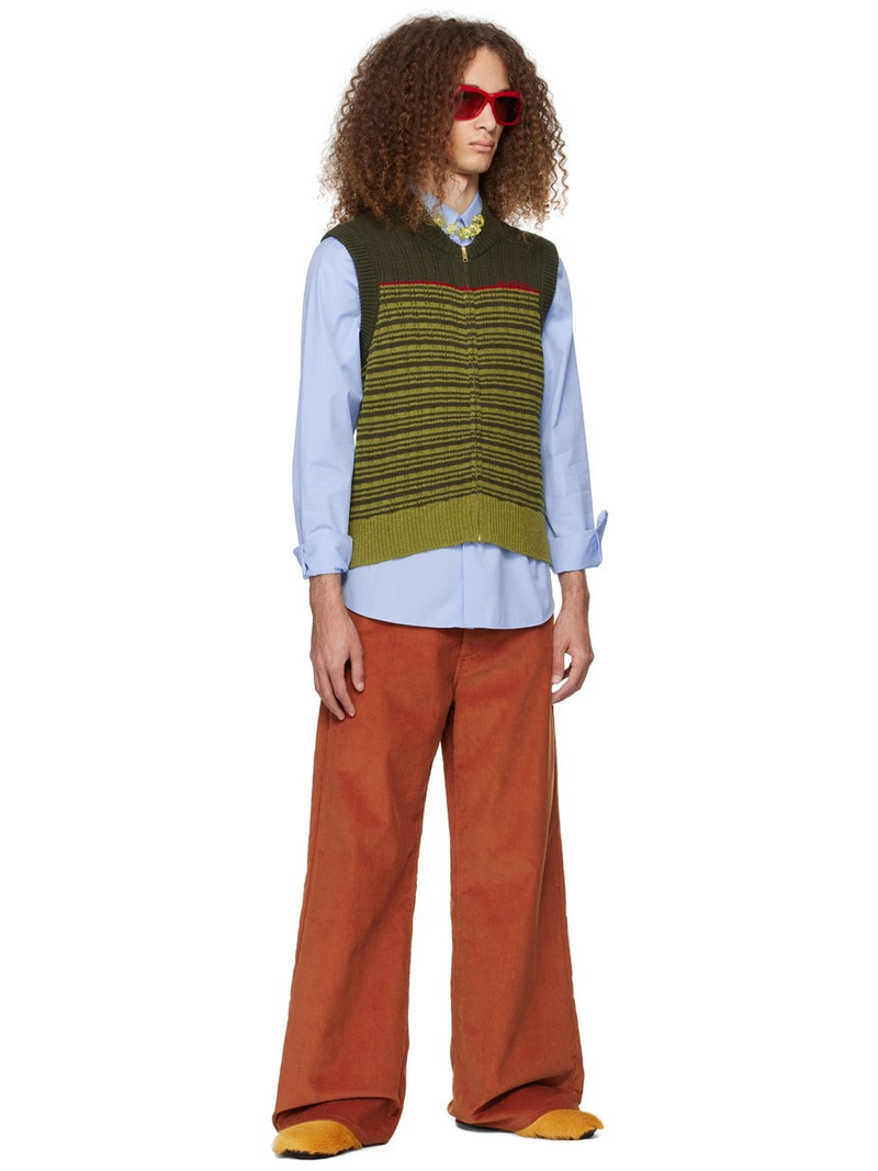 Marni Khaki Striped Vest outlook