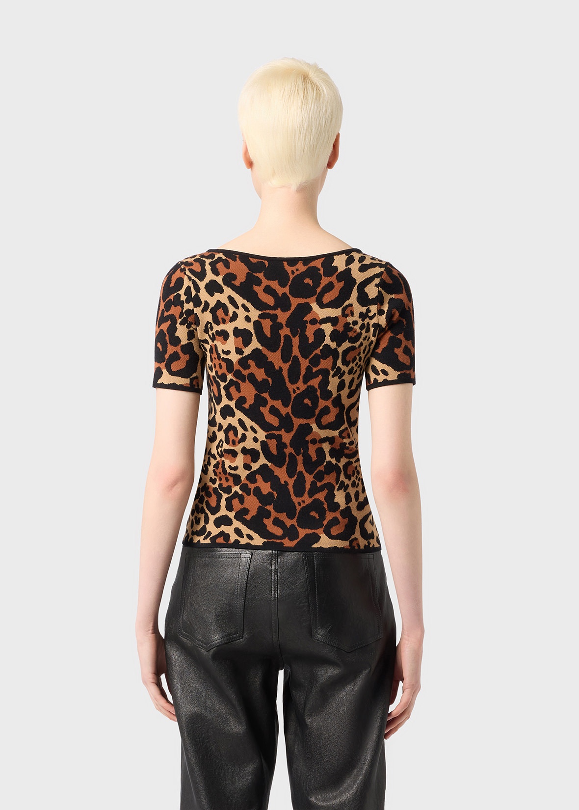 ANIMALIER PRINT VISCOSE SWEATER - 4