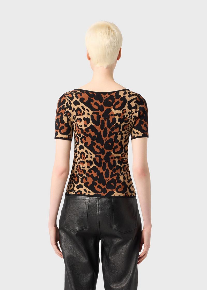 ANIMALIER PRINT VISCOSE SWEATER 4
