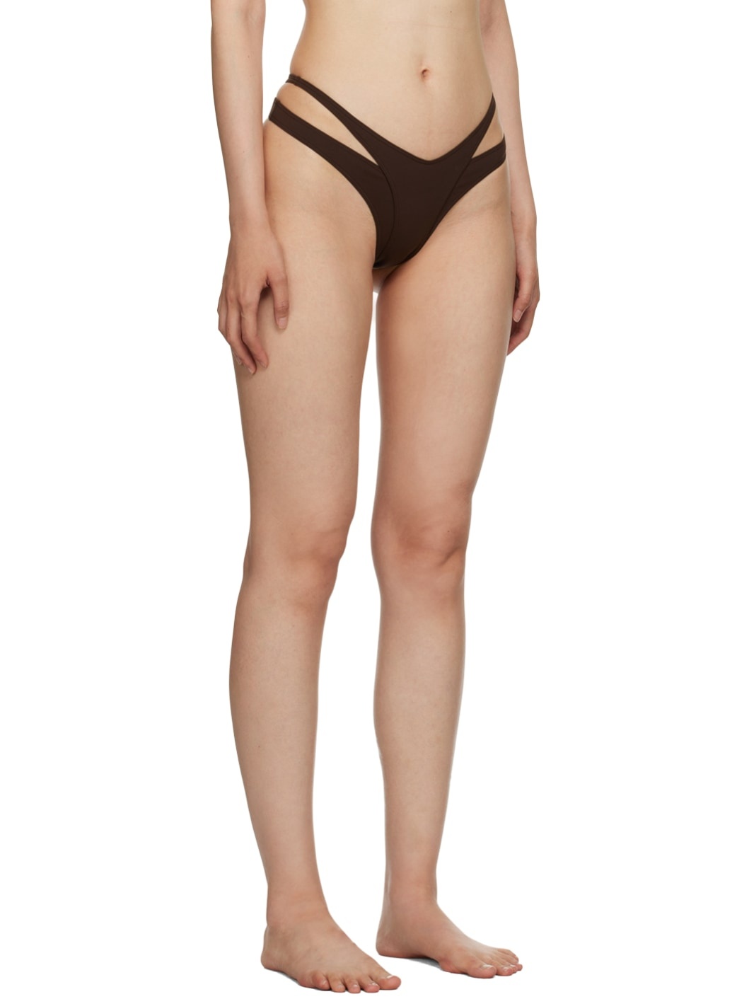 Brown Cutout Bikini Bottoms - 2