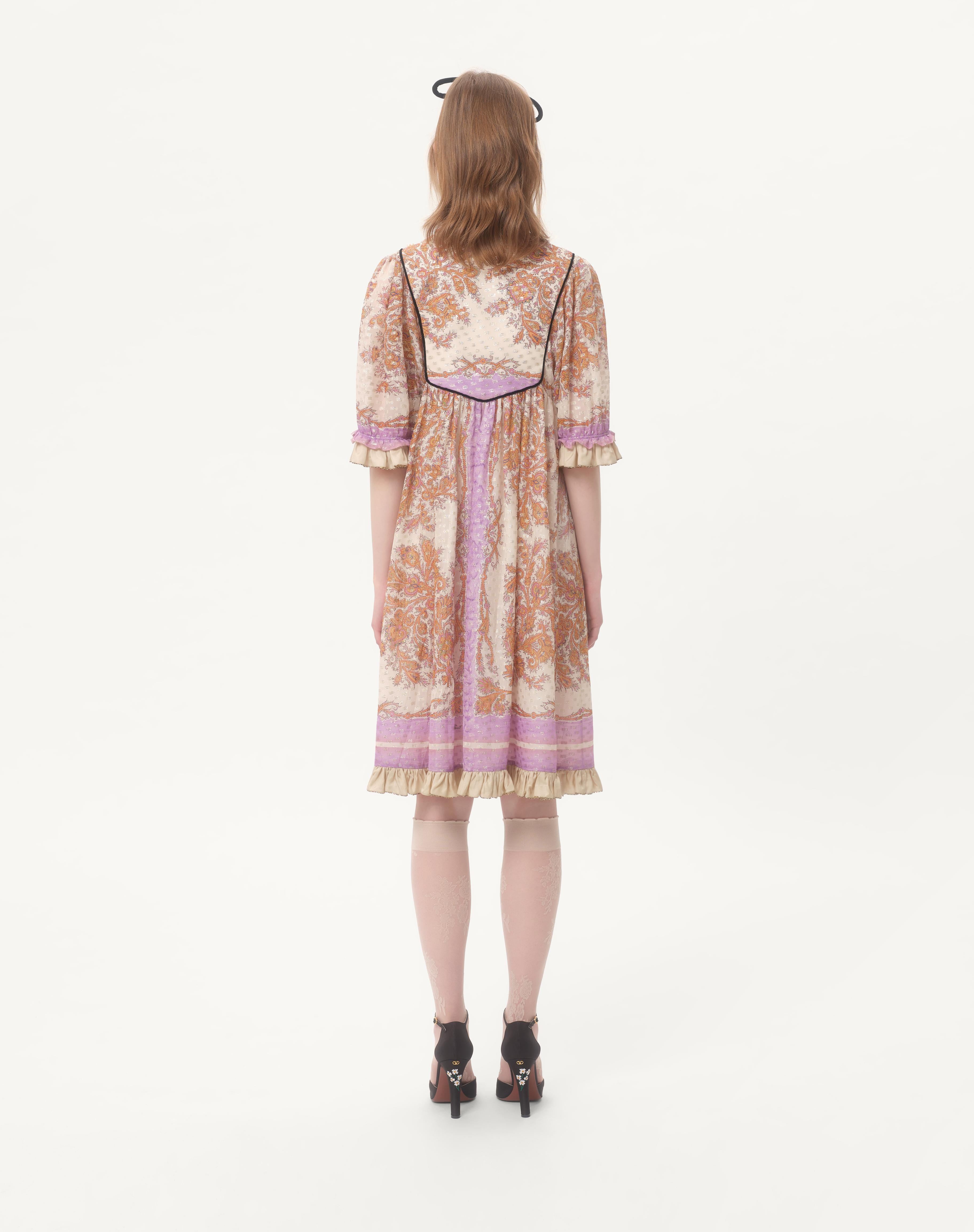 GEORGETTE LUREX DRESS WITH VOYAGE IMAGINAIRE PRINT - 7