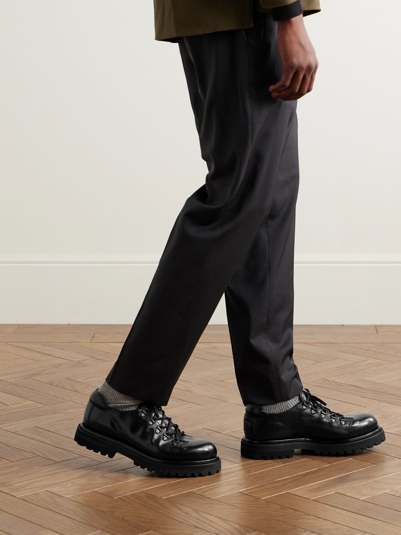 Eventual DD 105 Airbrushed Leather Derby Shoes Black - 2