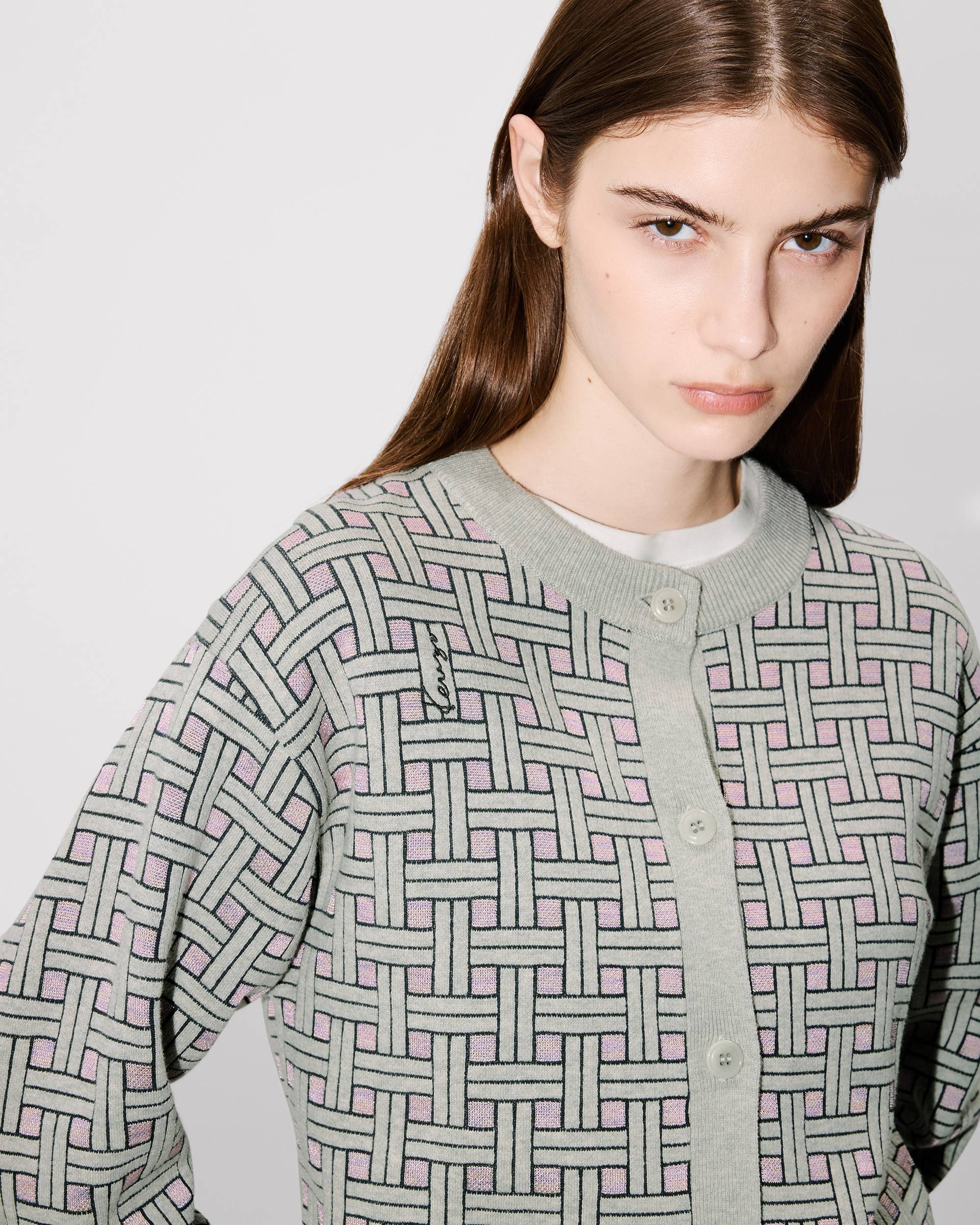 'KENZO Weave' cardigan in mixed cotton wool - 6