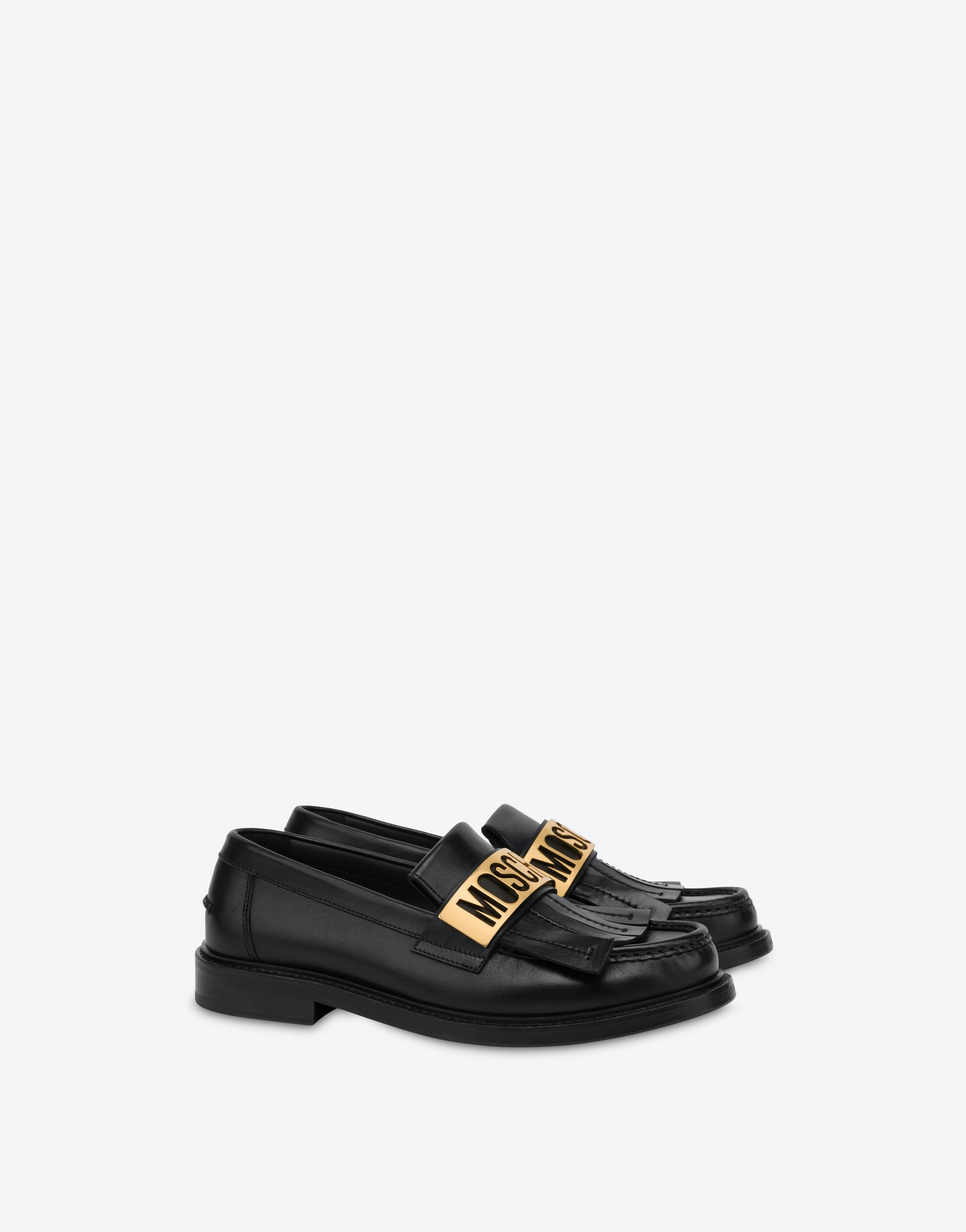 MAXI LOGO PLATE CALFSKIN LOAFERS - 1