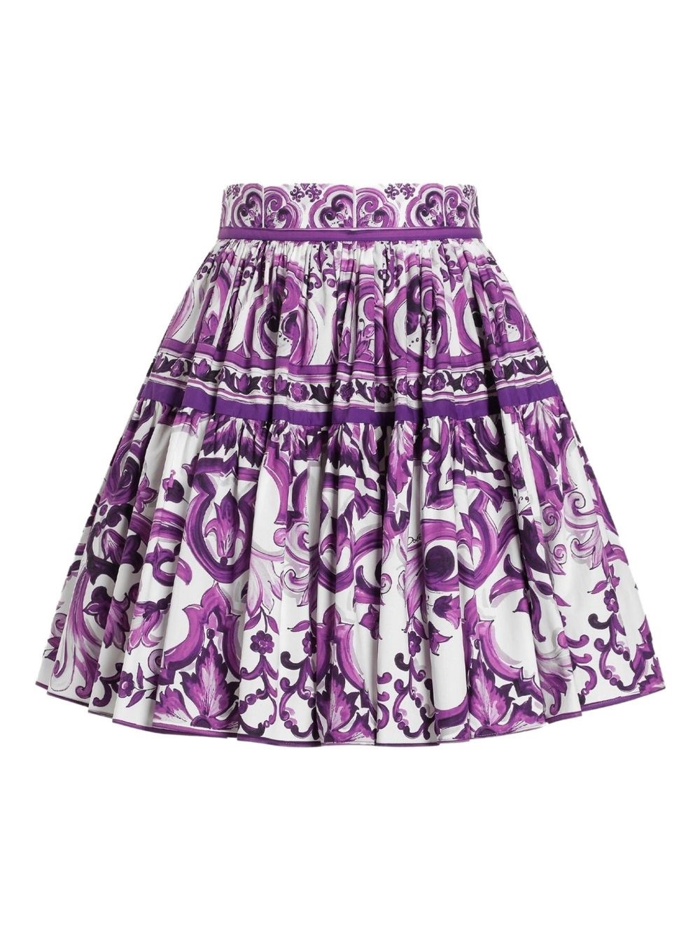 Maiolica print cotton skirt - 1