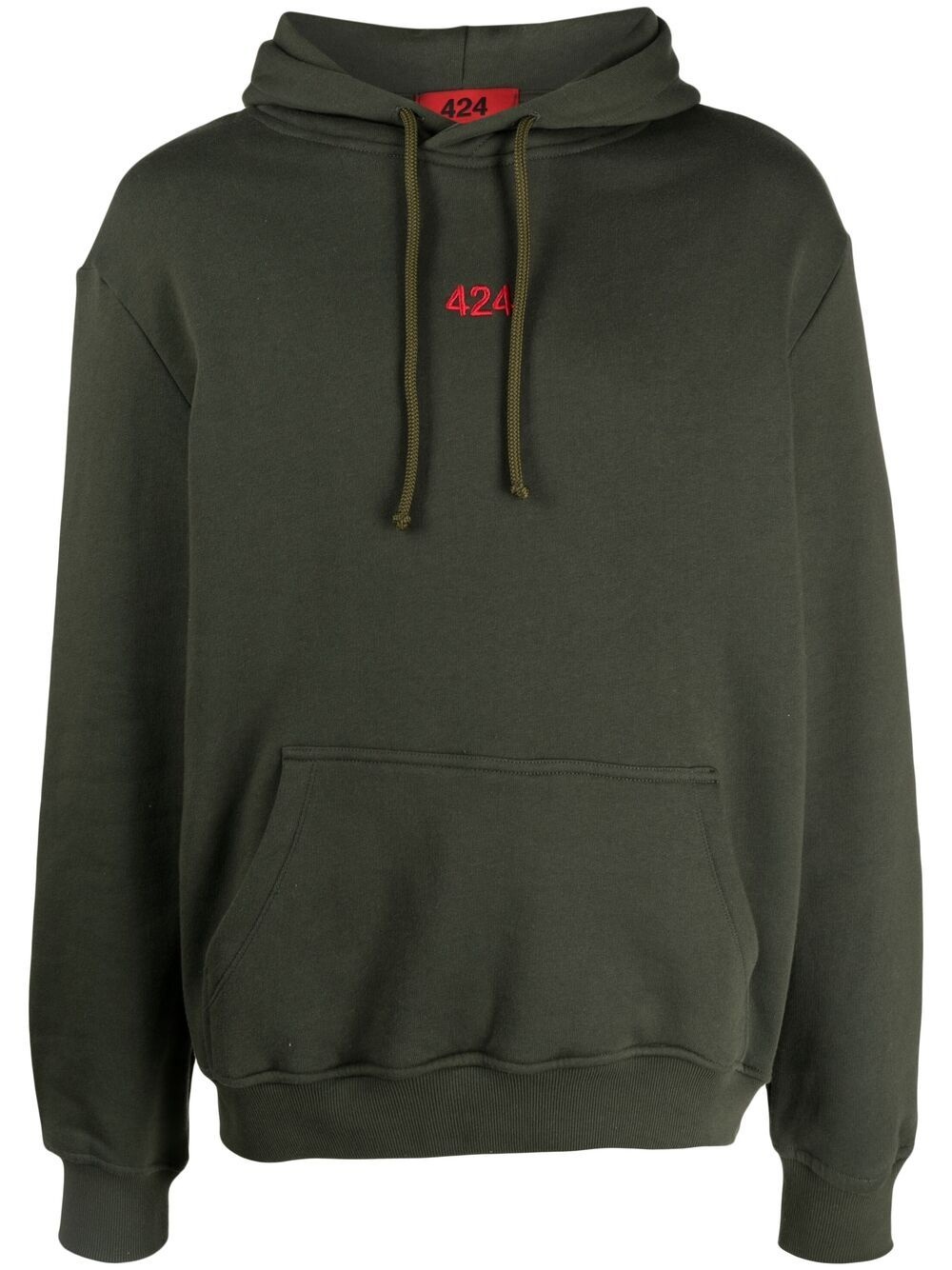 logo-embroidered cotton hoodie - 1