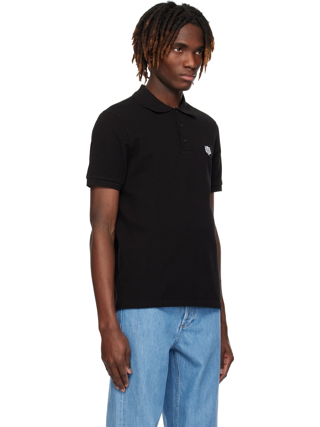 Black  Paris 'KENZO Happy Tiger' Embroidered Slim Polo - 2