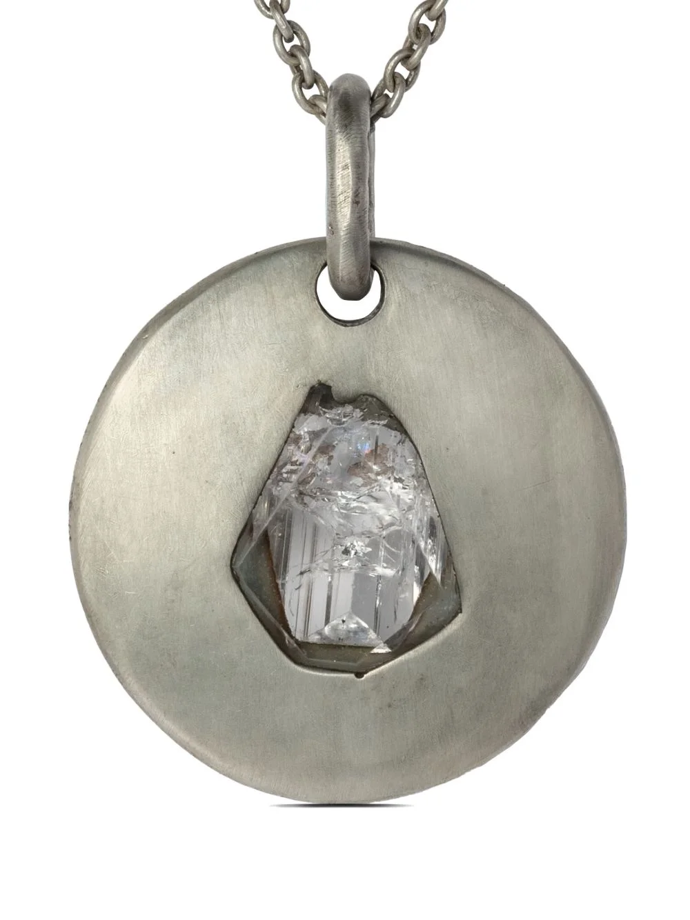 Disk danburite pendant necklace - 1