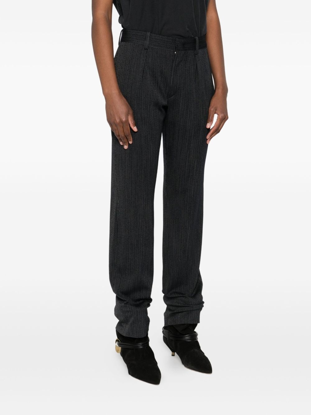 pinstripe pleated trousers - 3