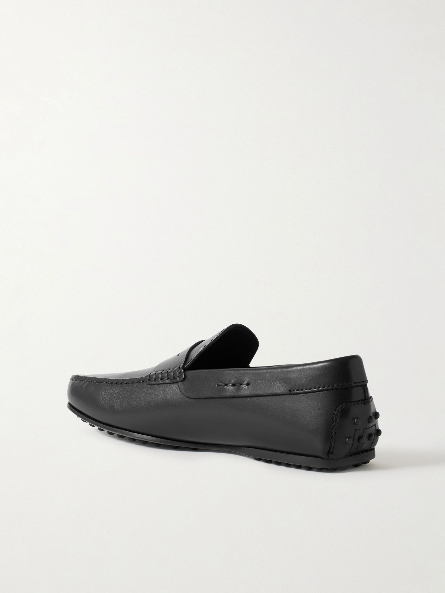 City Gommino Leather Penny Loafers Black - 4
