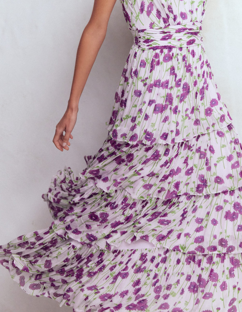 Tiered Sleeveless Dress-Purple Dandelion 4