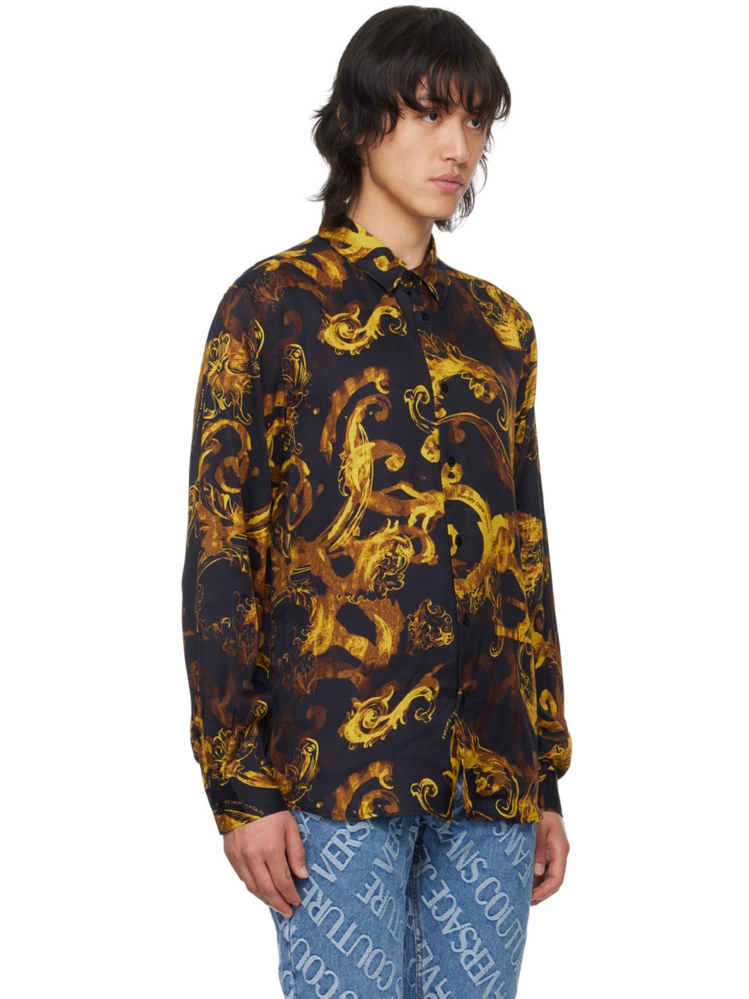 Black Watercolor Couture Shirt - 2