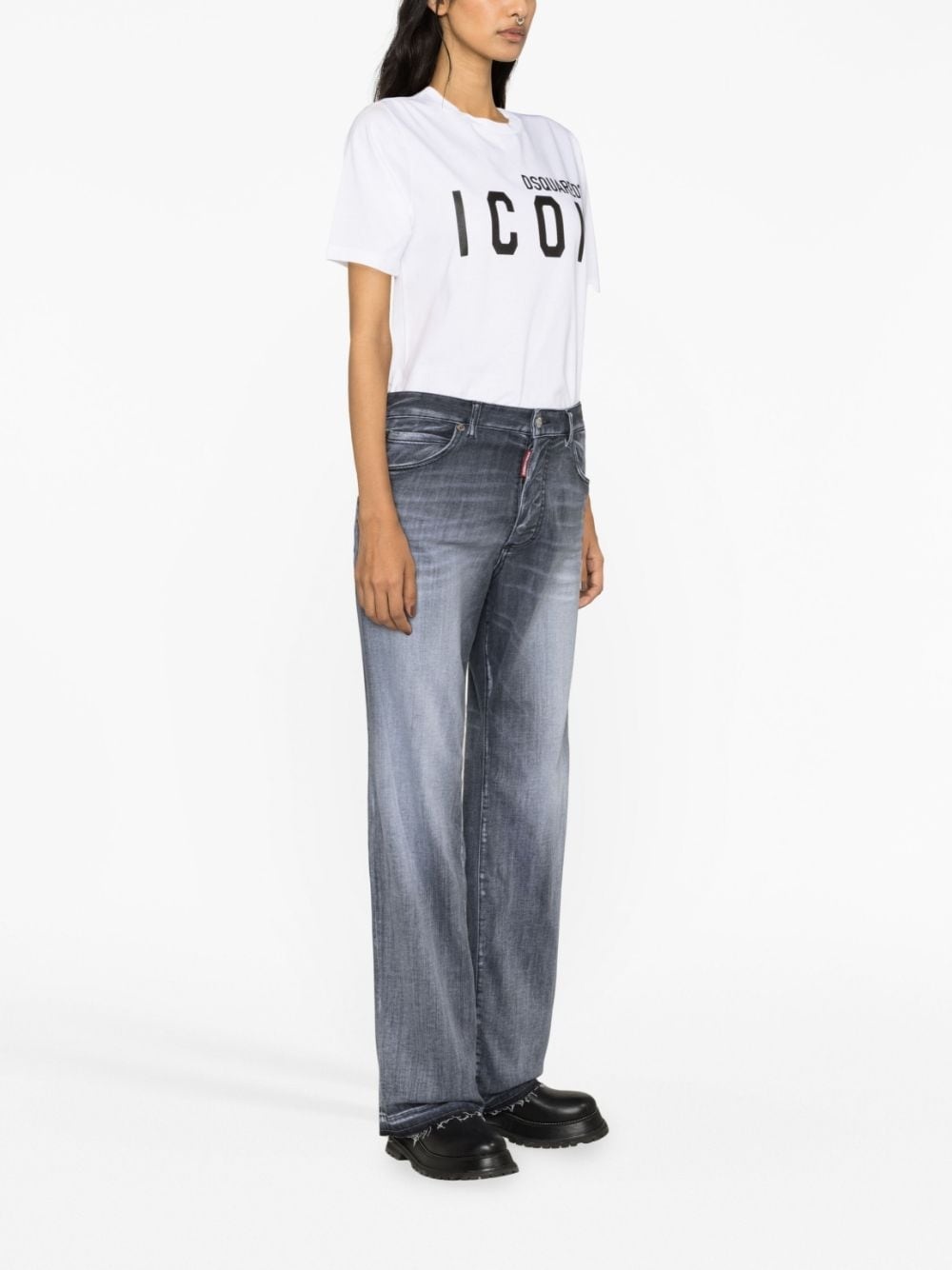 straight-leg stonewashed jeans - 4
