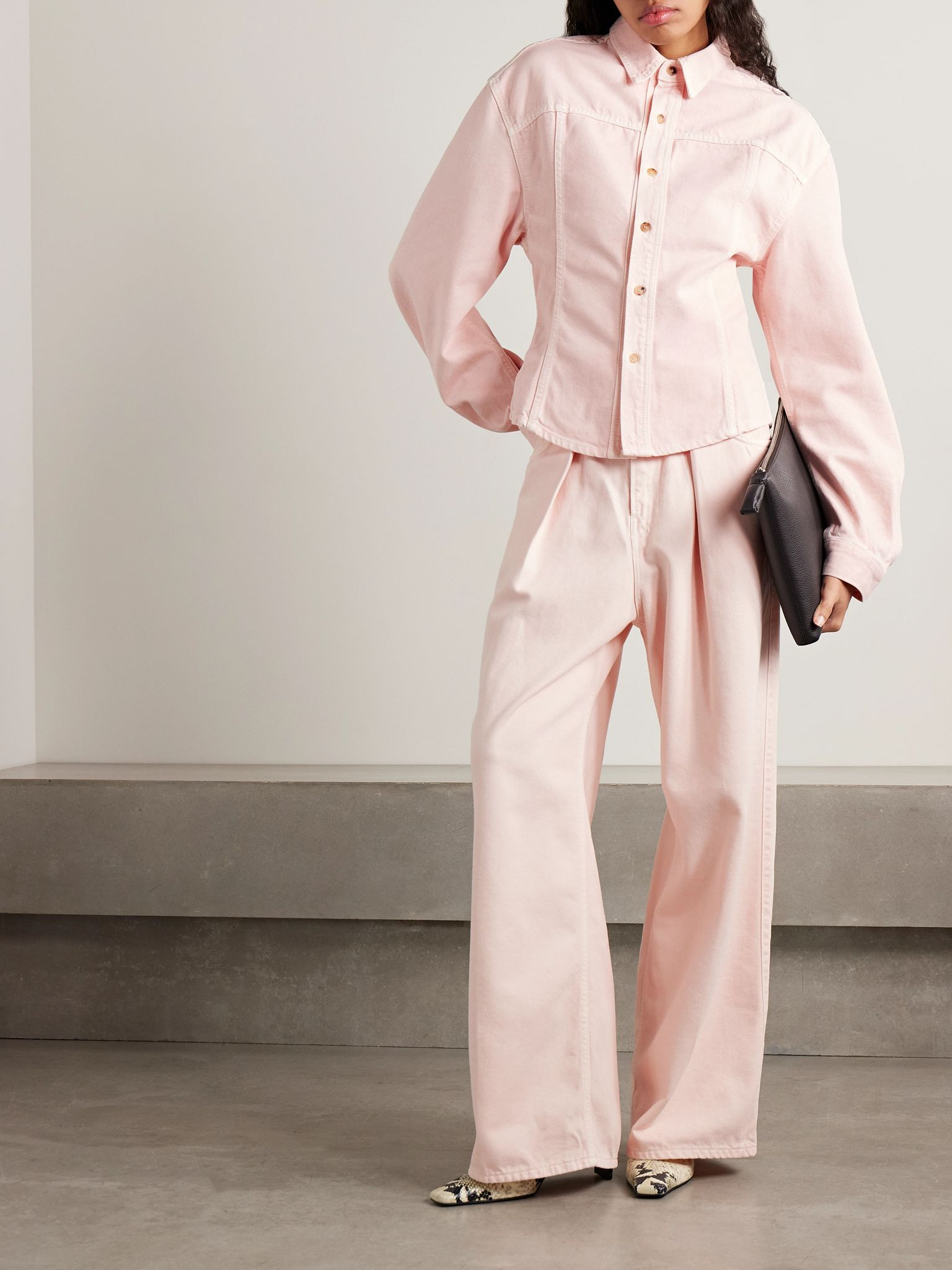 Lee Dive paneled denim shirt Pink - 2