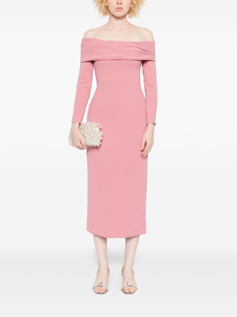 SOLACE LONDON Yuni off-shoulder draped midi dress outlook