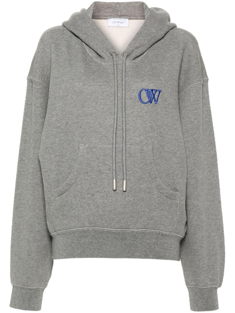 embroidered-logo cotton hoodie 1