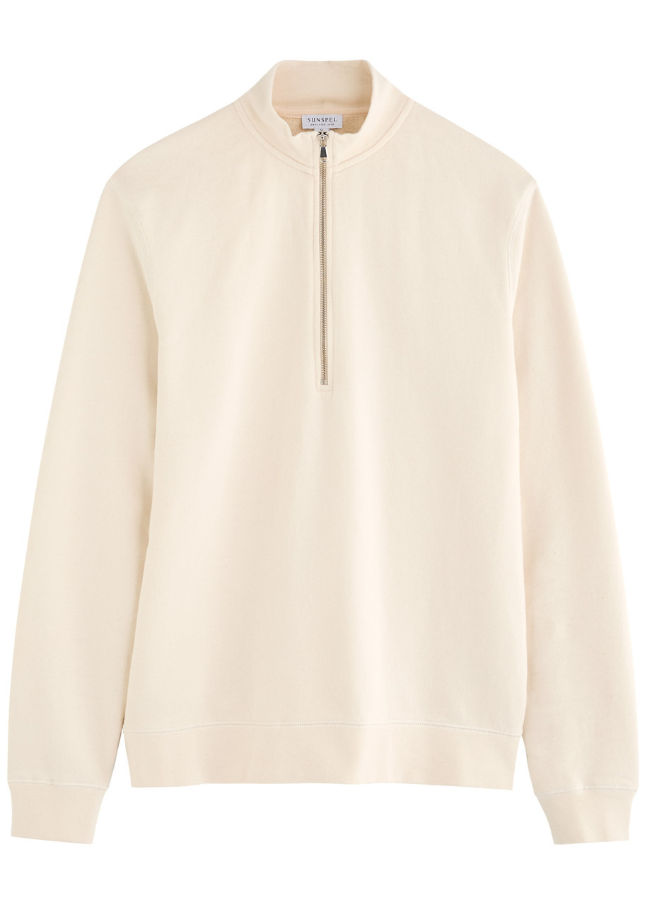 Sunspel Half-zip Cotton Sweatshirt - 1