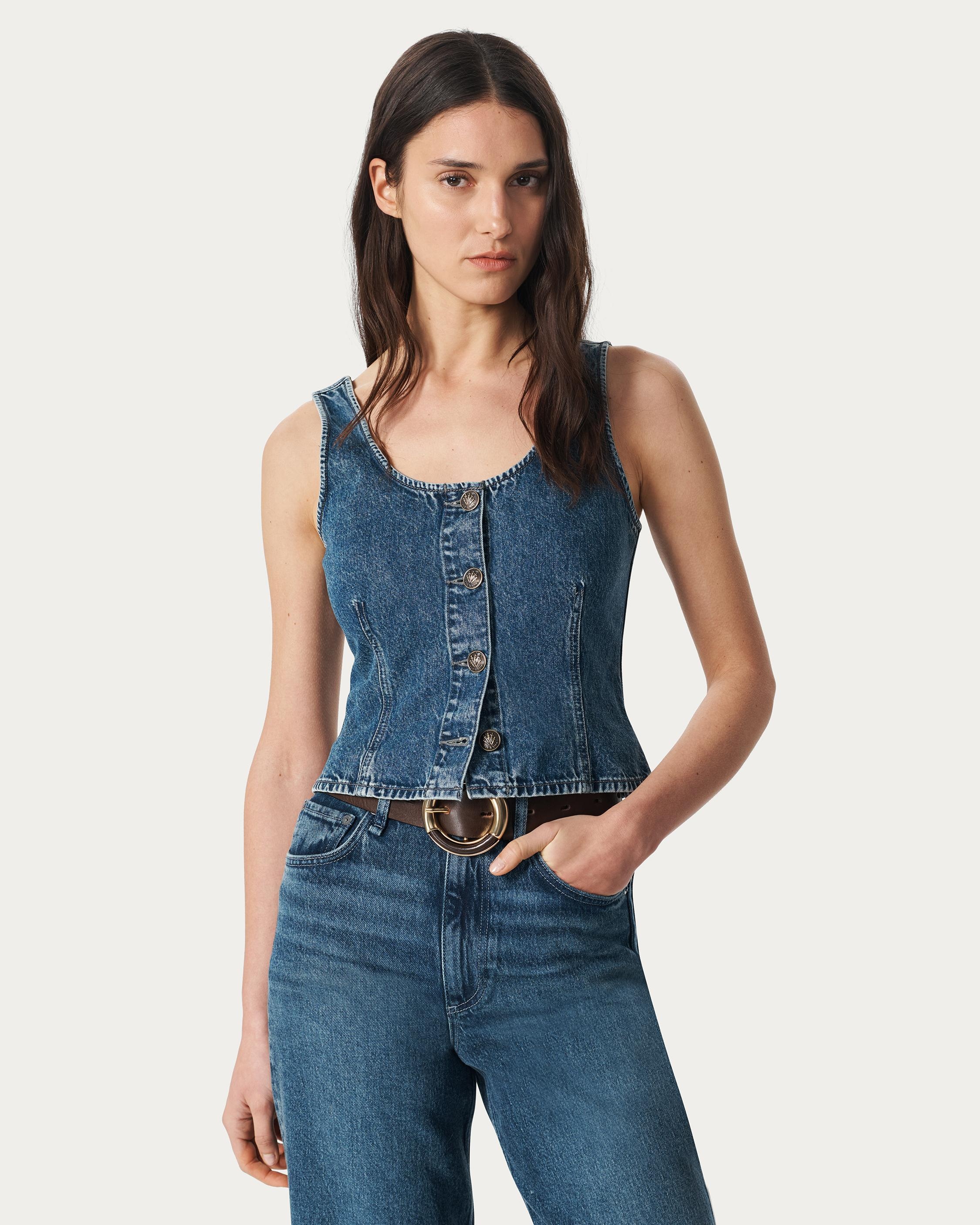 Poppy Denim Tank Top
Lightweight Rigid in Adeline - 2
