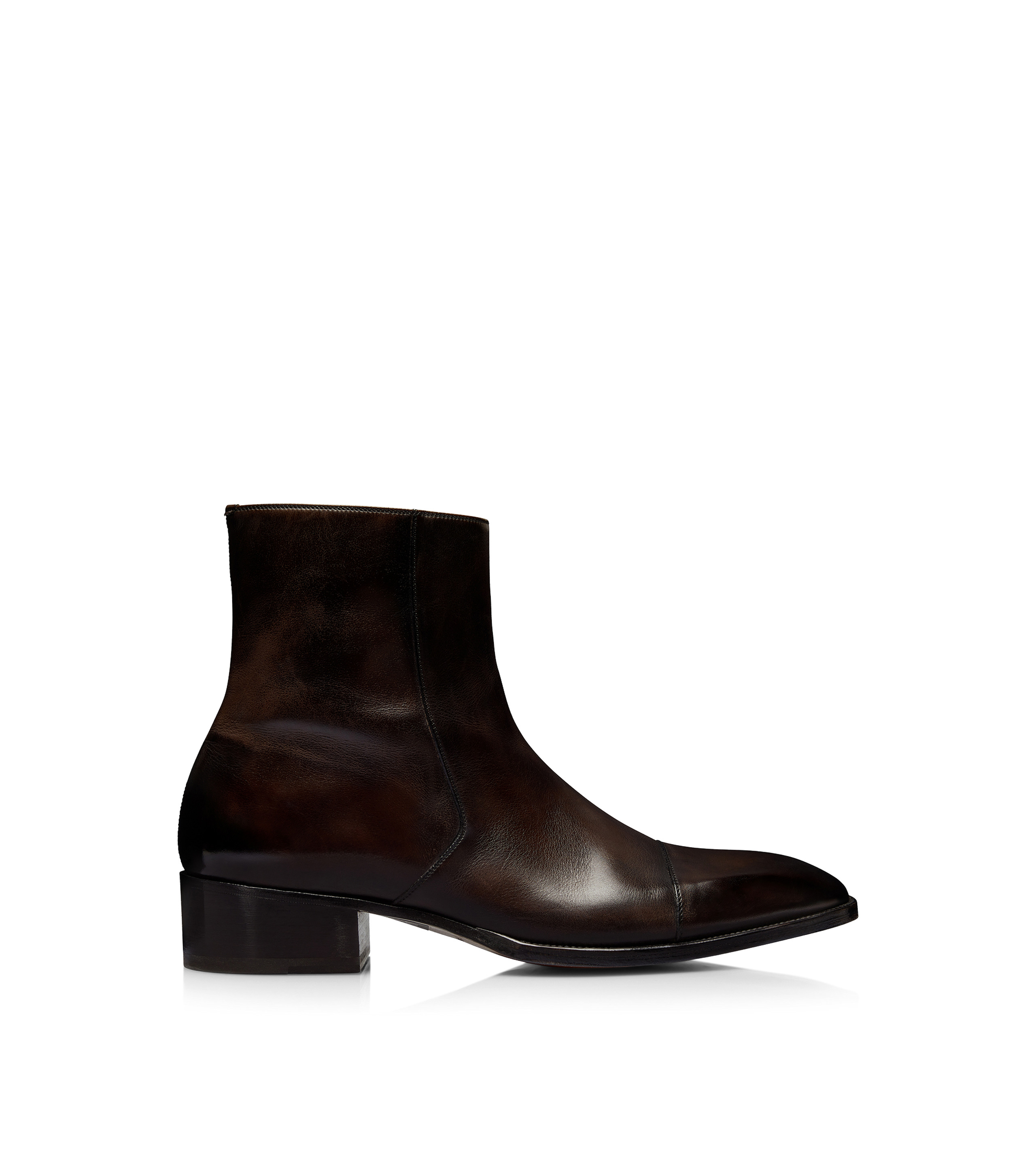 BURNISHED LEATHER HAINAUT ZIP BOOT - 1