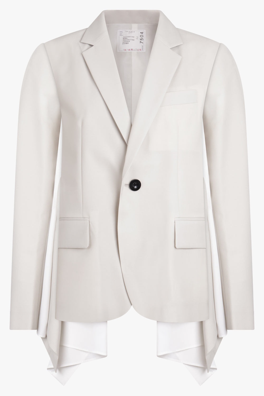 SUITING JACKET WITH SHIRT DETAILING | ECRU/WHITE - 1