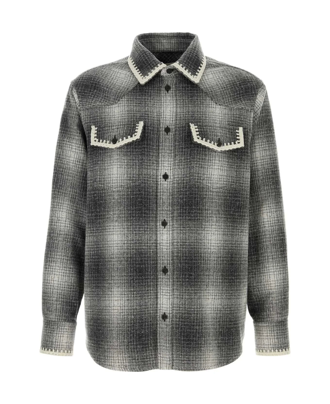 Embroidered Flannel Shirt - 1