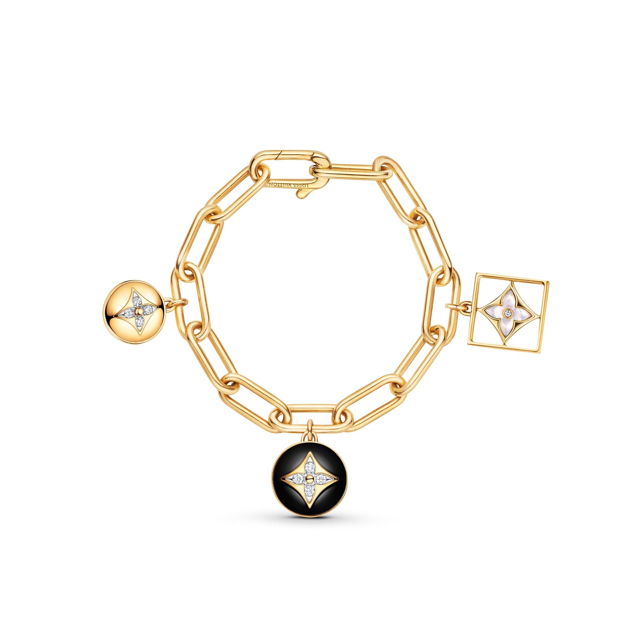 B Blossom Bracelet, Yellow Gold, White Gold, Onyx, White Mother-Of-Pearl And Diamonds - 1