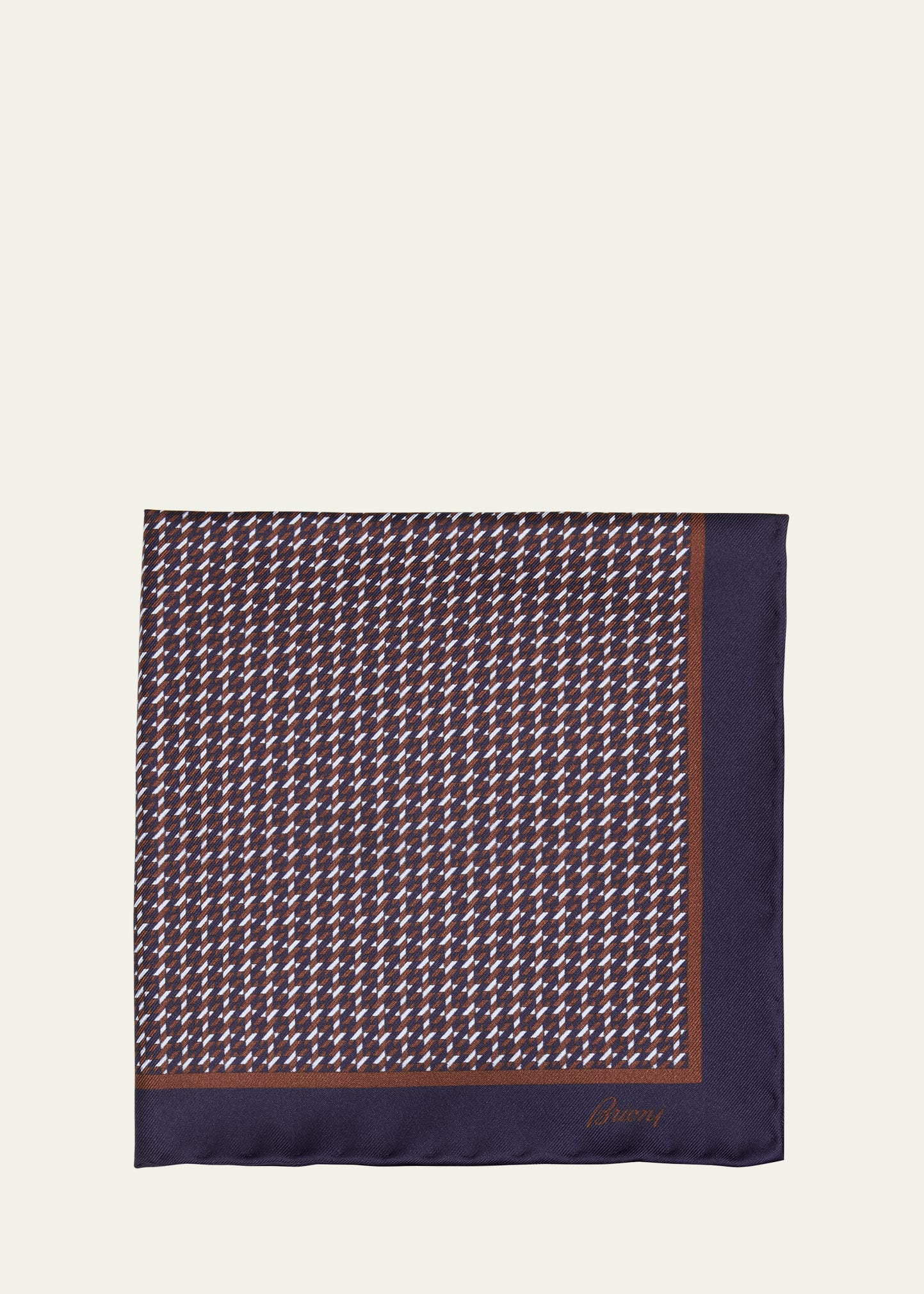 Men's Geometric Zig-Zag Silk Pocket Square - 1