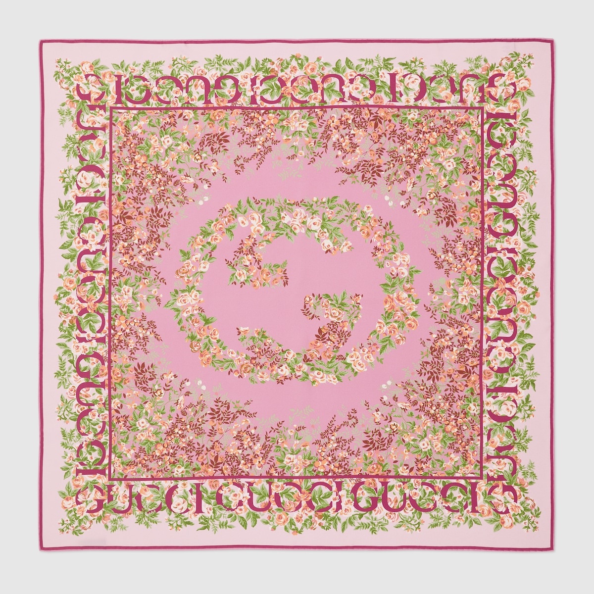 Gucci Interlocking G floral print silk carré - 1