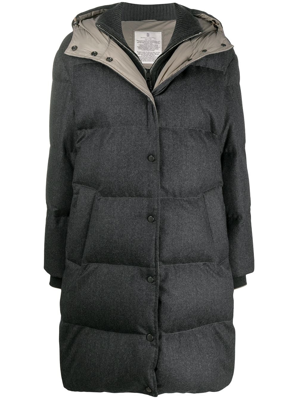 padded zip-up coat - 1