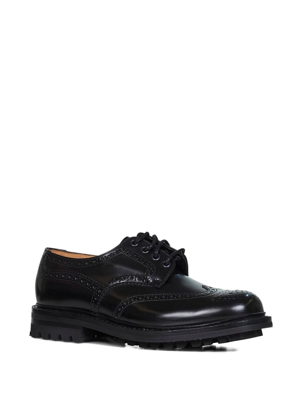 brogue leather derby shoes - 2