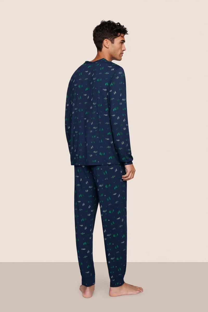 eberjey Henry Printed TENCEL™ Modal Long PJ Set outlook