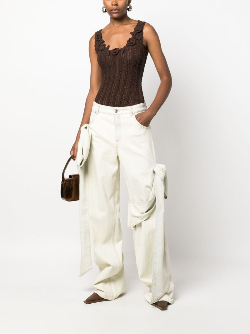 Blumarine bow-detailing wide-leg jeans outlook