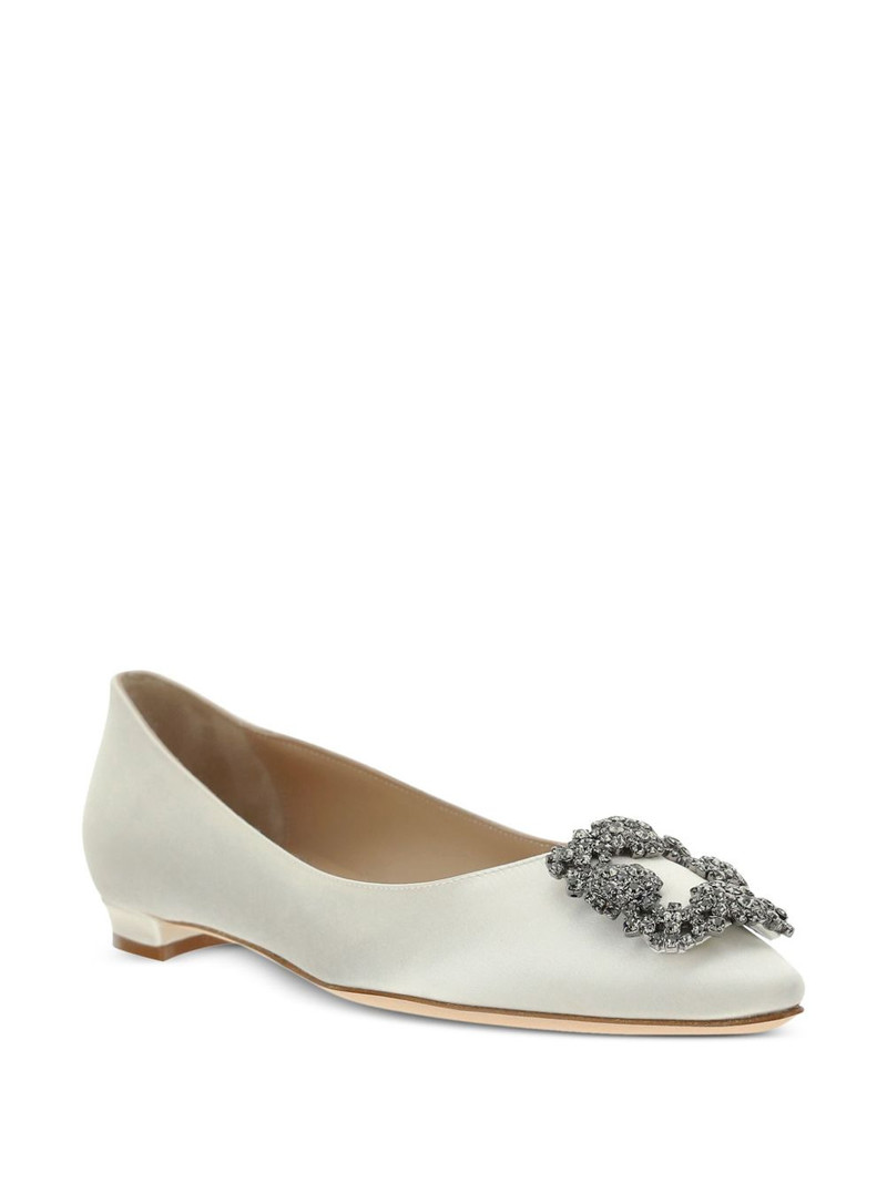 Manolo Blahnik Hangisi satin ballerina shoes outlook