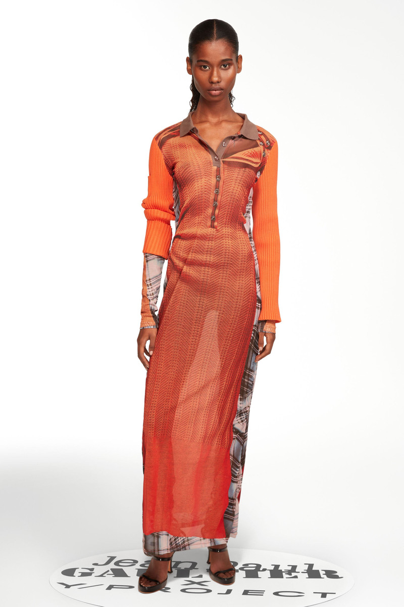 Trompe L'Oeil Ruffle Neck Knit Dress 6