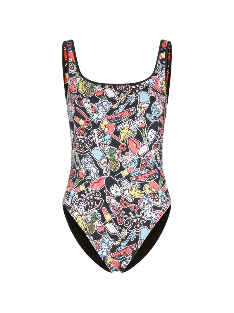 graphic-print swimsuit 1