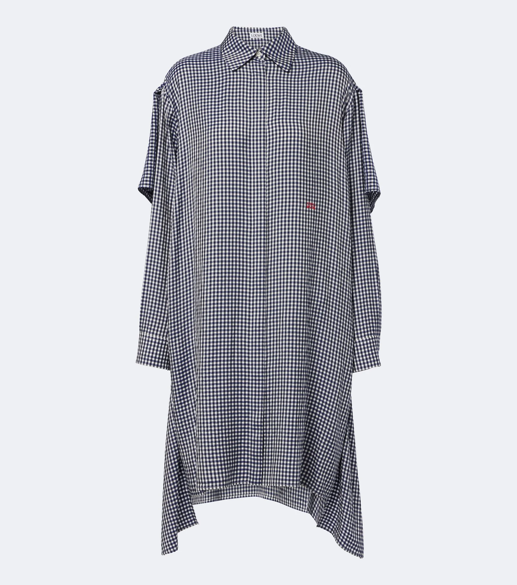 Gingham silk shirt dress - 1