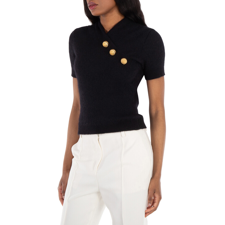 Balmain Embossed-Button Short-Sleeve T-Shirt - 2