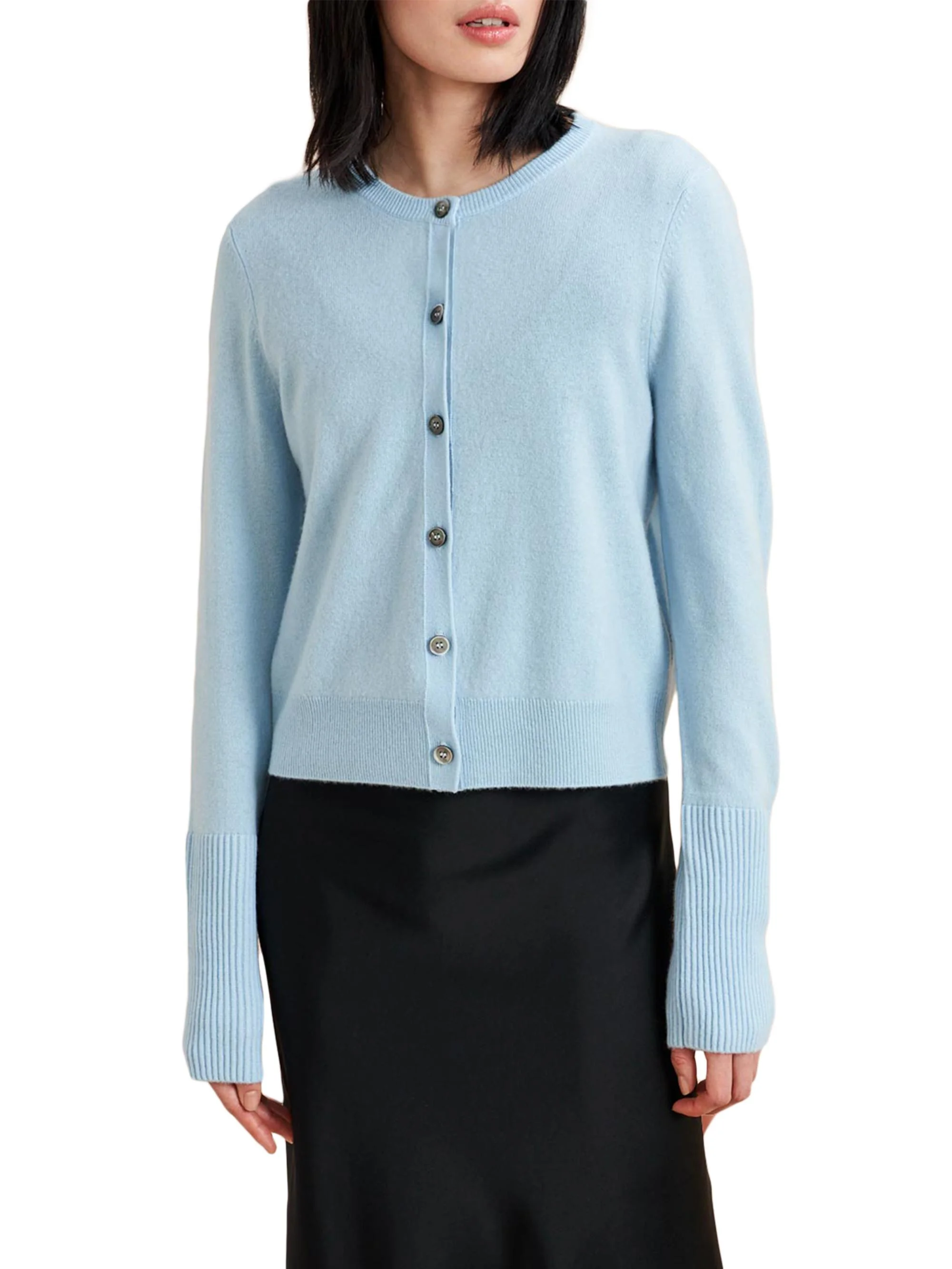 Women's Cashmere Cardigan - Light Blue - 1
