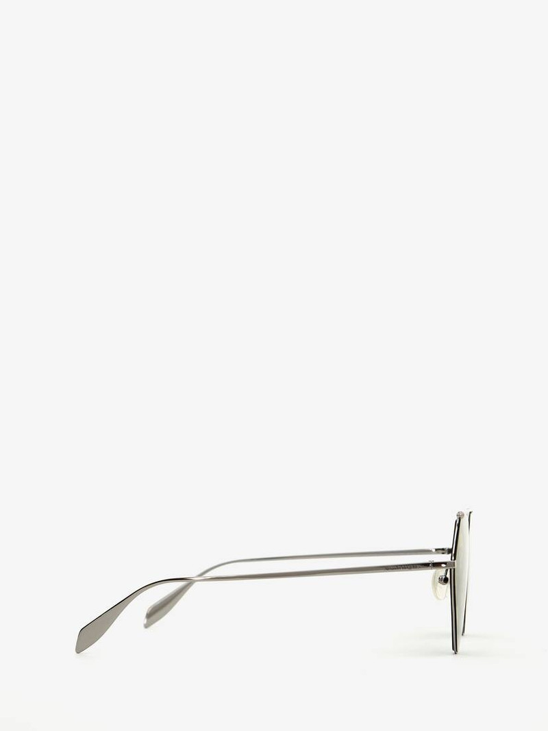 Alexander McQueen Top Piercing Sunglasses in Ruthenium outlook