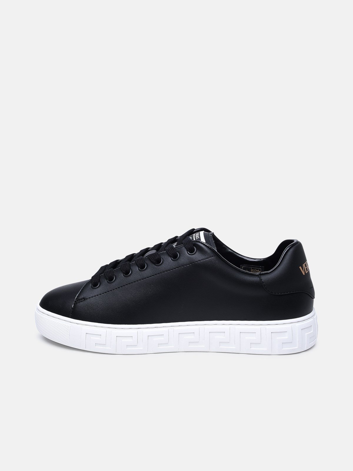 BLACK LEATHER SNEAKERS - 3
