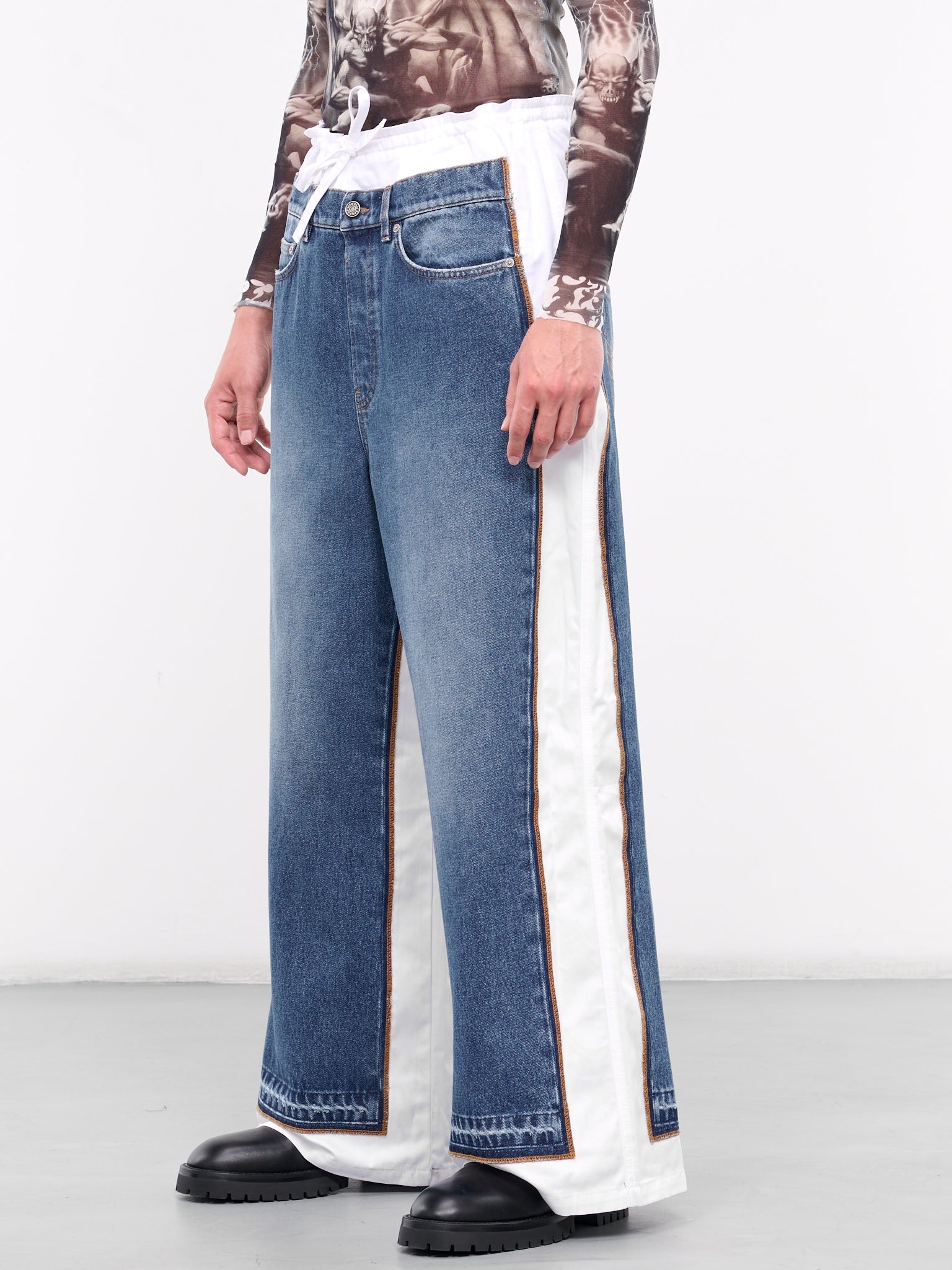 Denim Jean Detailed Pants - 2