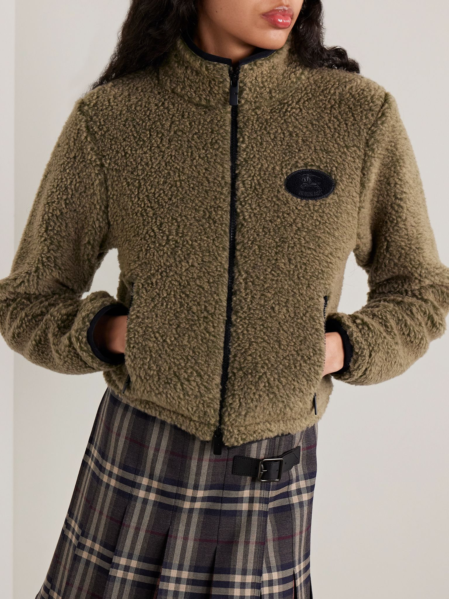 Appliquéd fleece jacket Green - 3