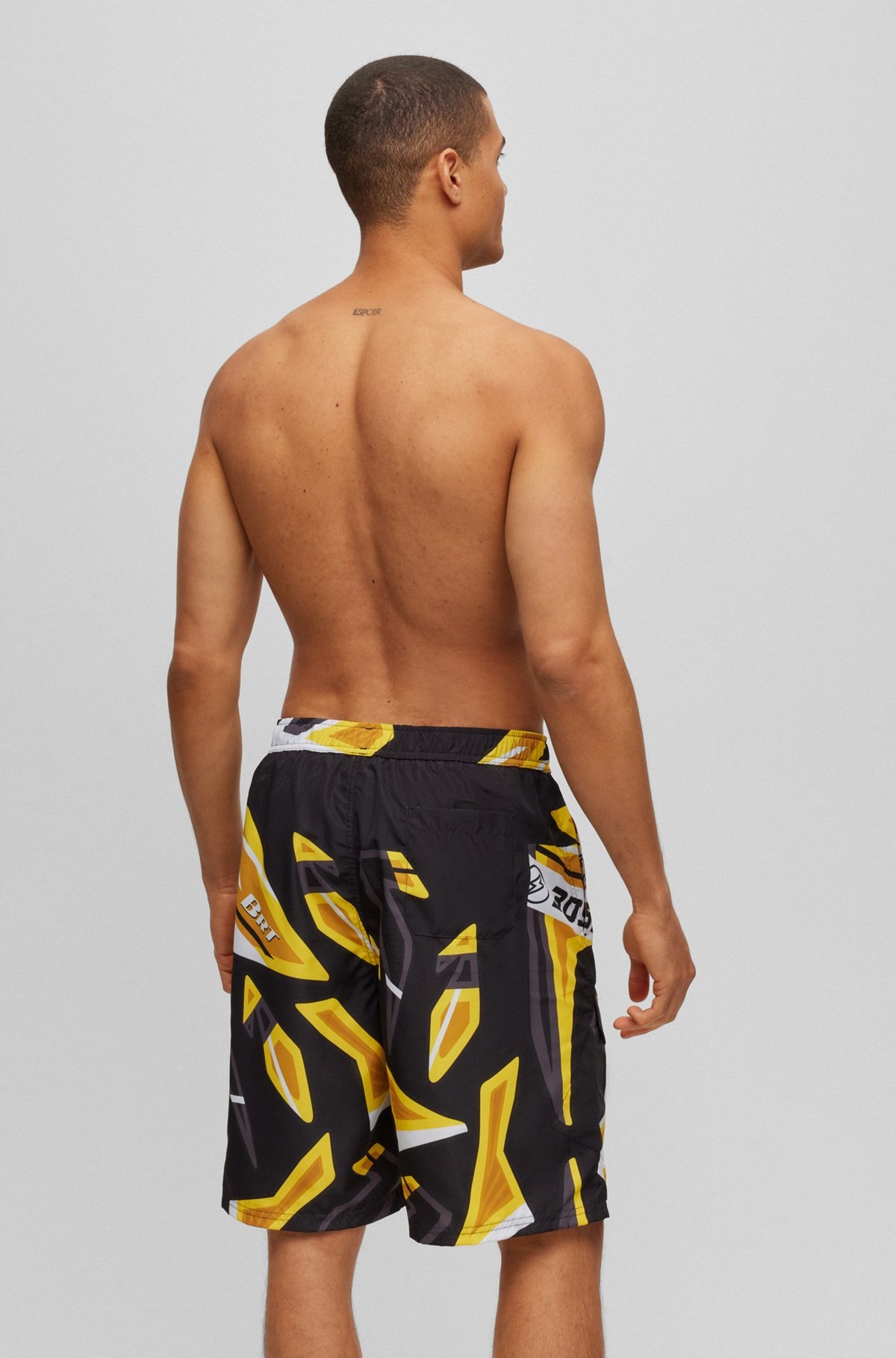 QUICK-DRYING SWIM SHORTS IN SEASONAL-PRINT RECYCLED FABRIC - 4
